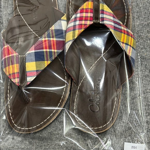Cole Haan Multicolor Plaid Flip Flops - Picture 4 of 6